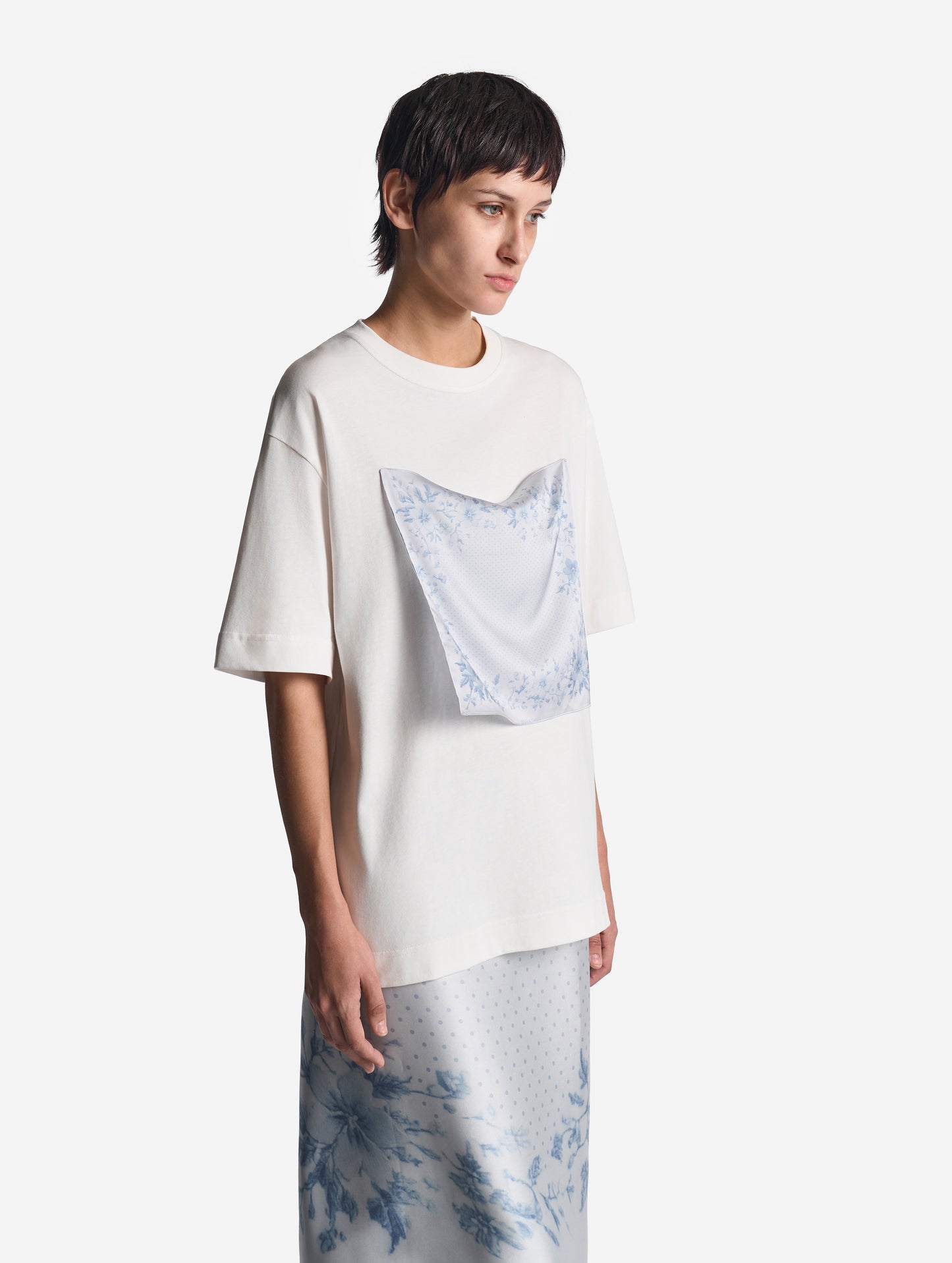 The T-Shirt with Floral Scarf