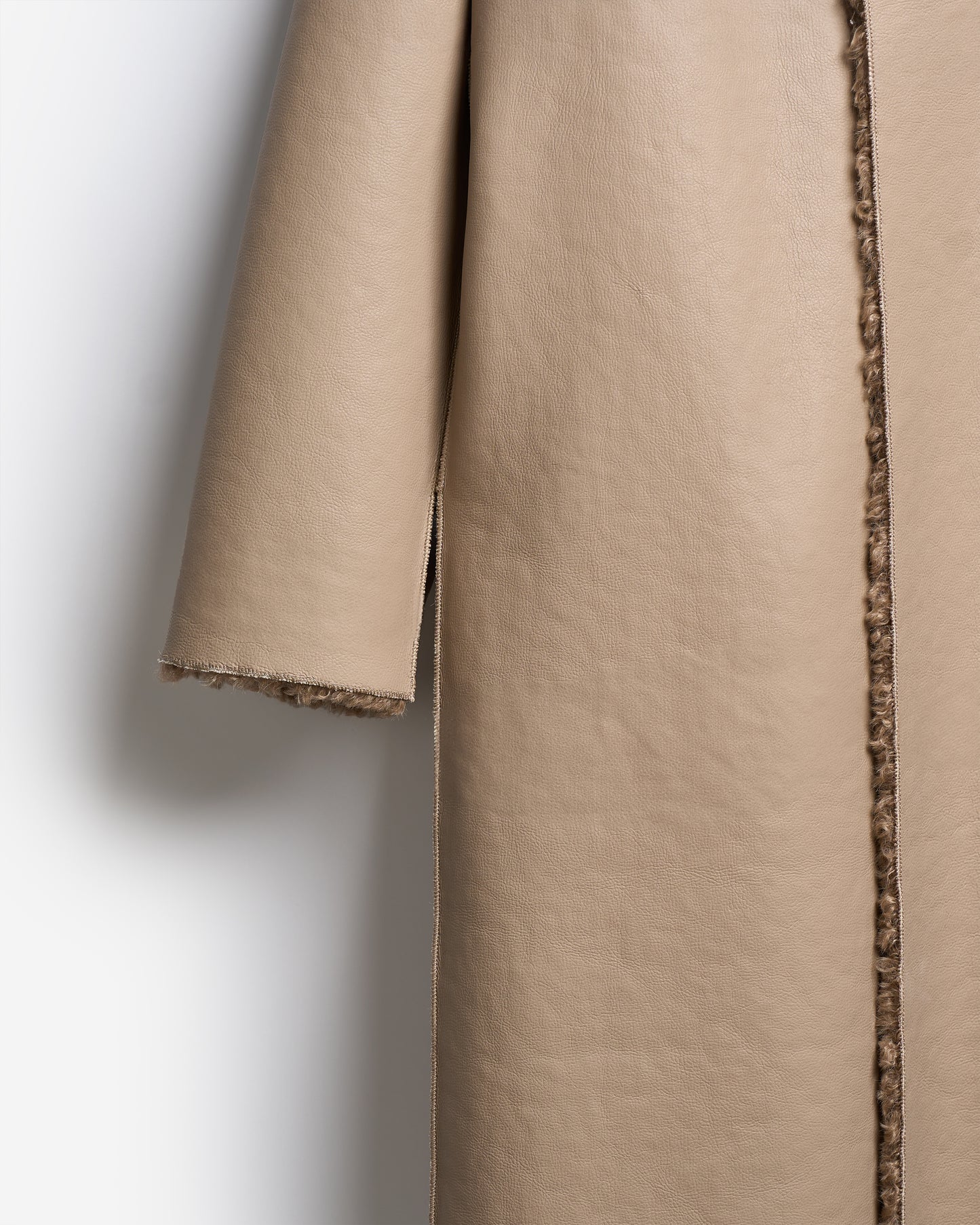 Long Reversible Shearling Coat