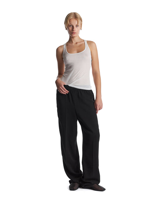 Elastic Waistband Pants in Crepe Viscose