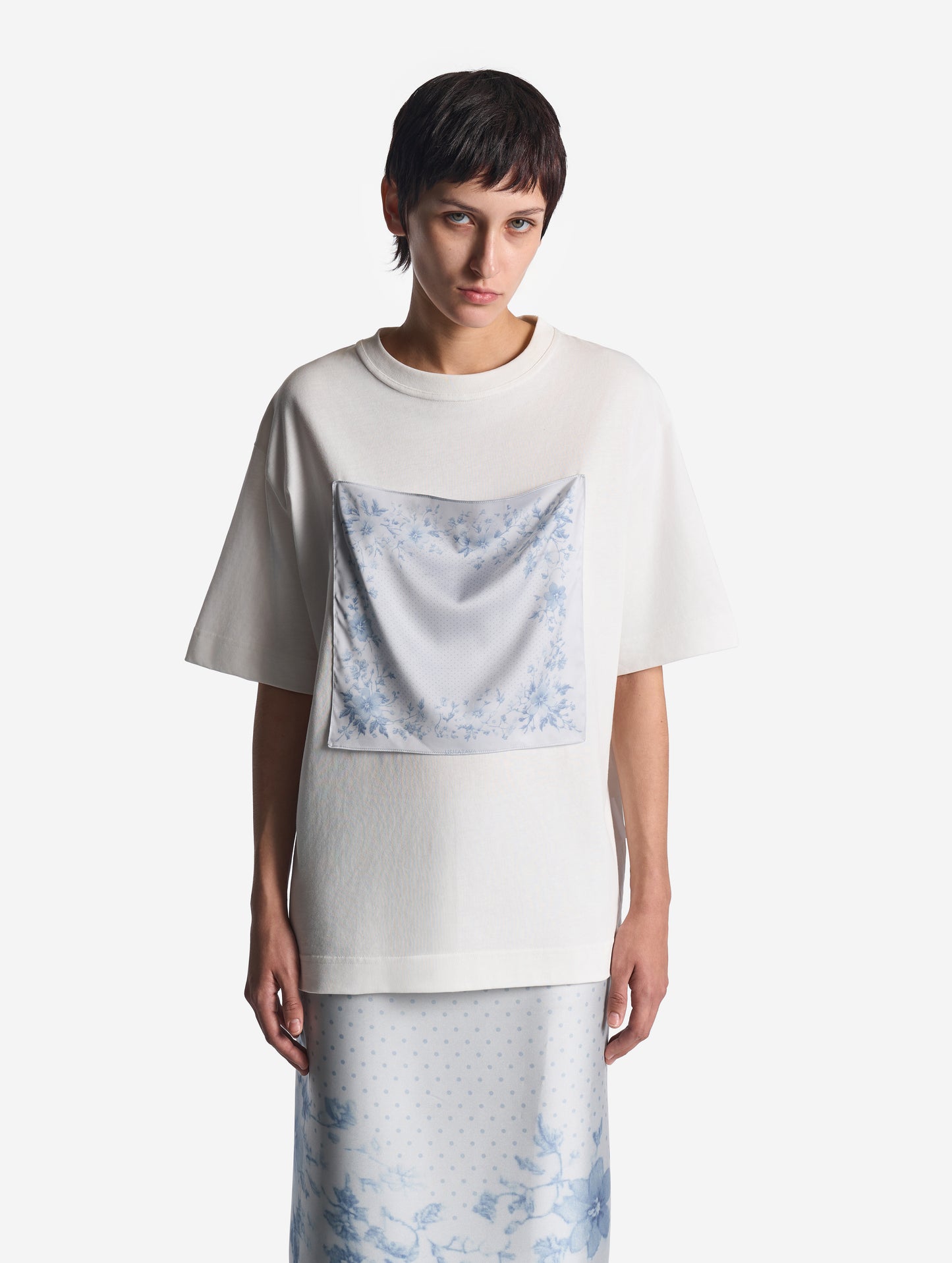 The T-Shirt with Floral Scarf